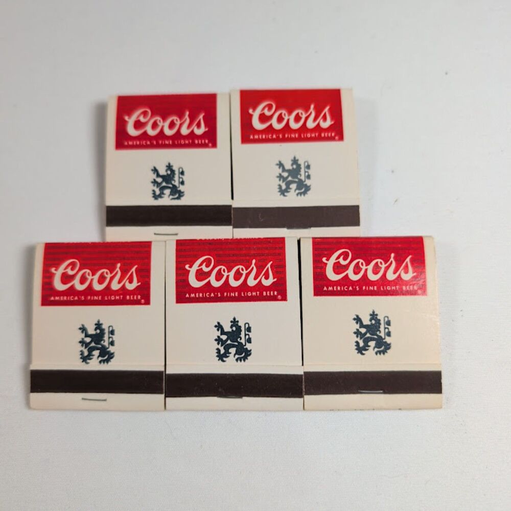 Lot of 5 Vintage Coors Beer Advertising Matchbooks Unused Rocky Mountain Water
